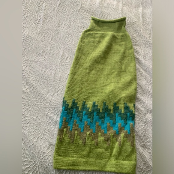 Green and Blue alpaca Valentino Dog Sweater - Picture 1 of 3